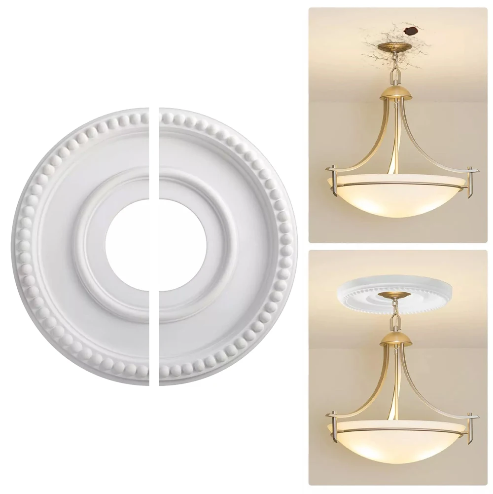 Ceiling Medallion Round Split For Conceals Ceiling Imperfections Cracks Household Decoration Fan Light Fixtures Cover