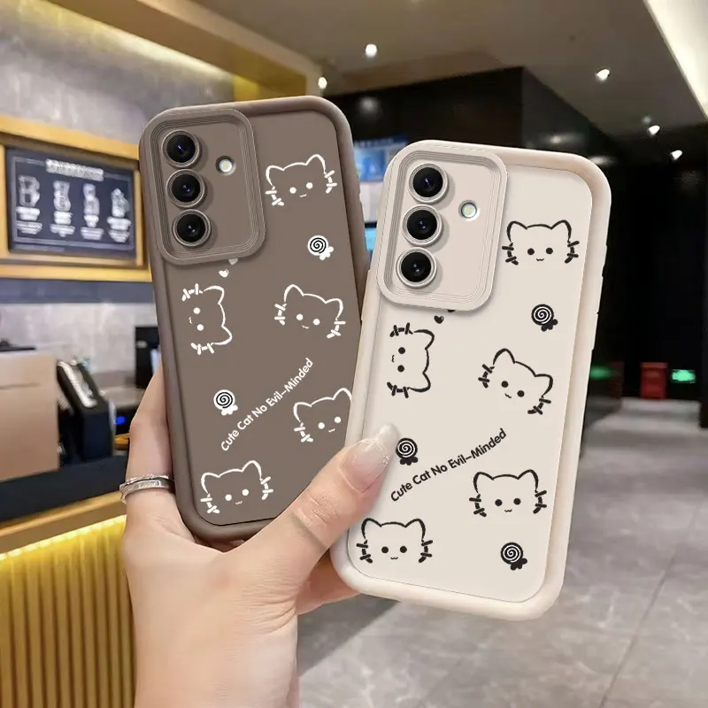 Luxurious Matte Silicone Shockproof Cat Phone Case - Cute & Protective Cover