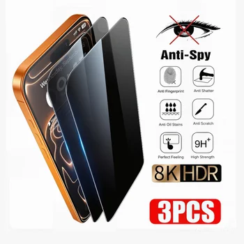 3 Pezzi Pellicola Protettiva Privacy per iPhone 17 Pro Max 17 Air 16 16e 15 14 Pro Max, Vetro Protettivo Anti-spia per iPhone 17 Pro Max