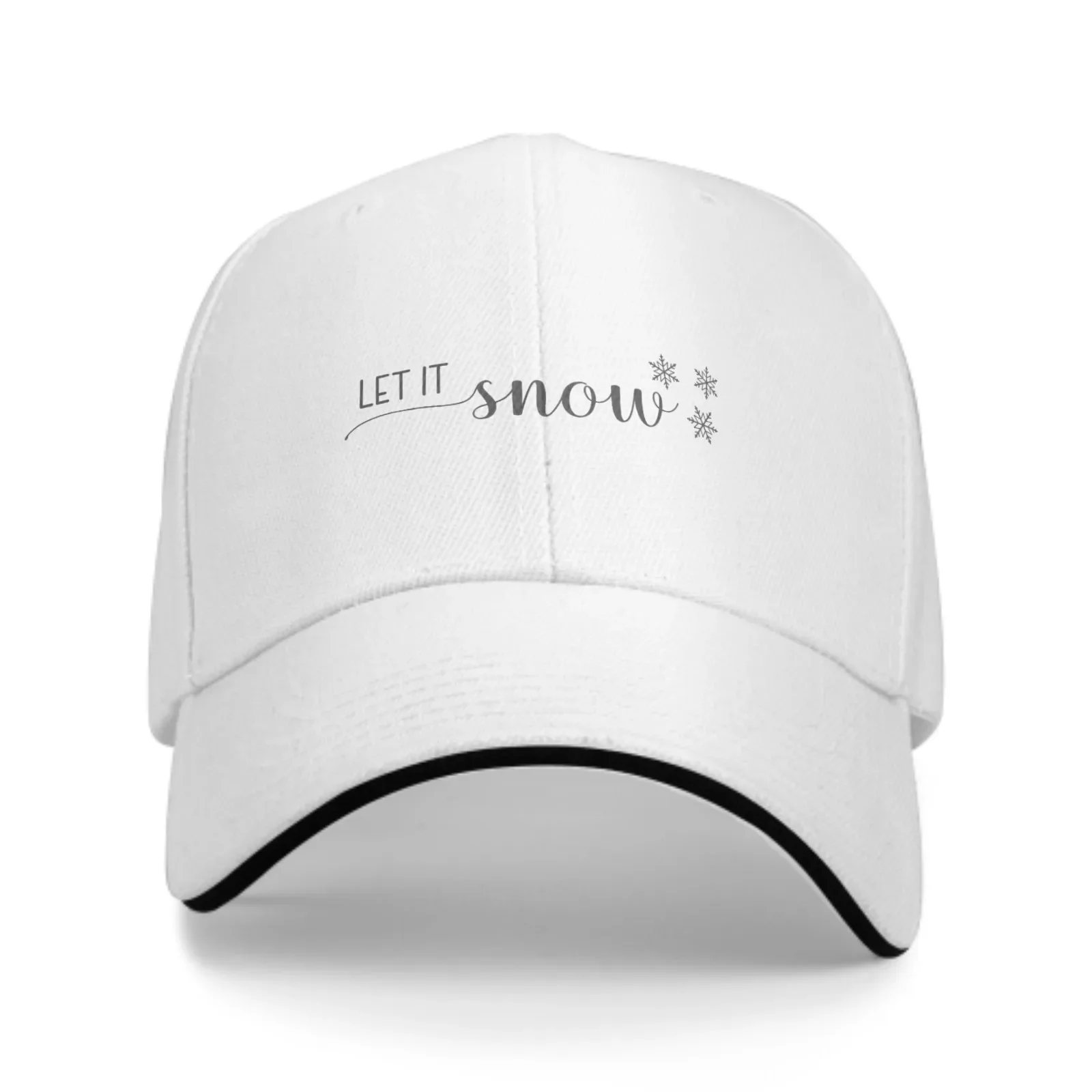 Let It Snow Adjustable Women Men Back Closure Caps Washed Sandwich Caps Sports Outdoor Baseball Hat 2