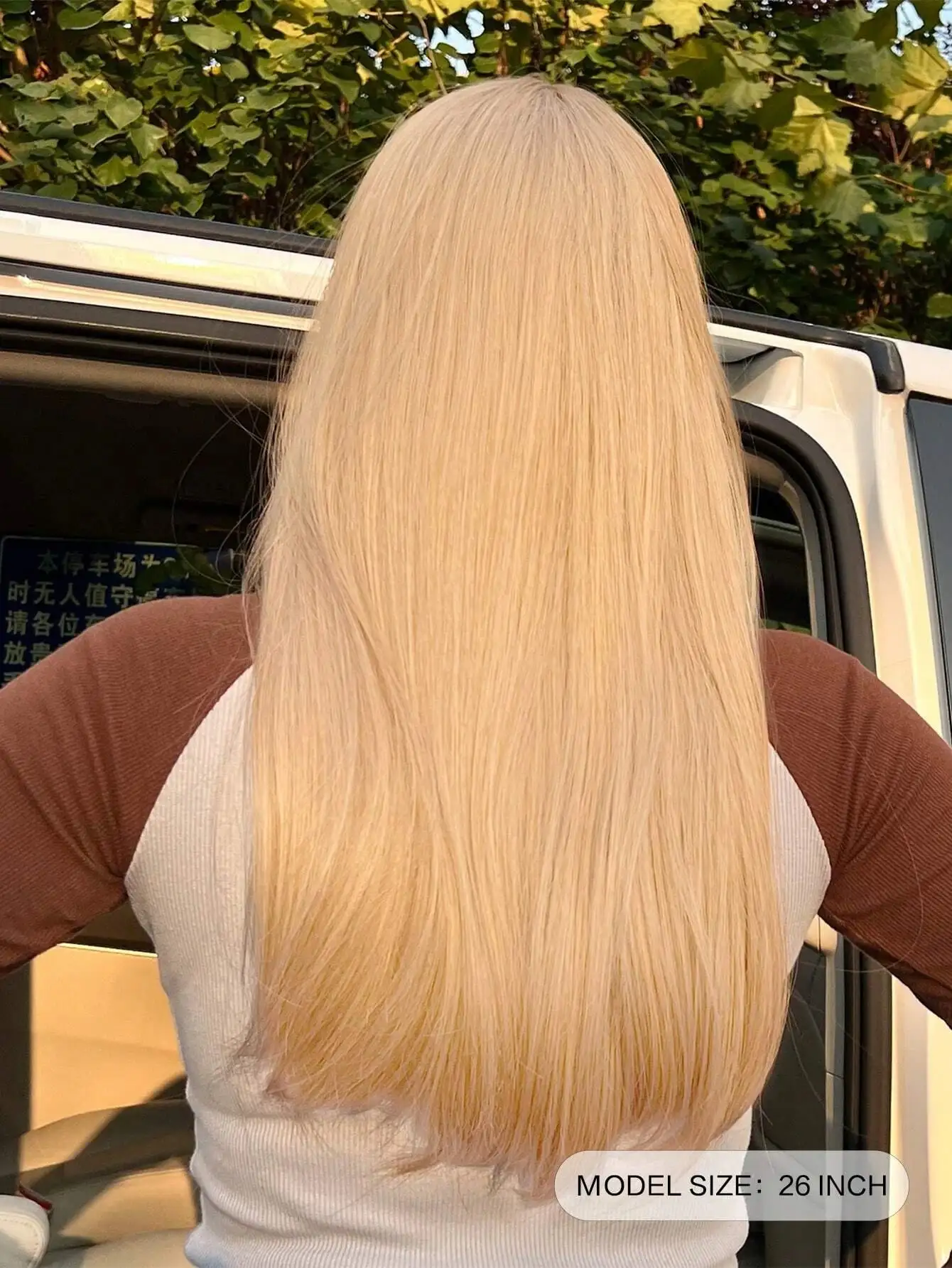 Platinum Blonde Wavy Synthetic Wig for Women with Bangs