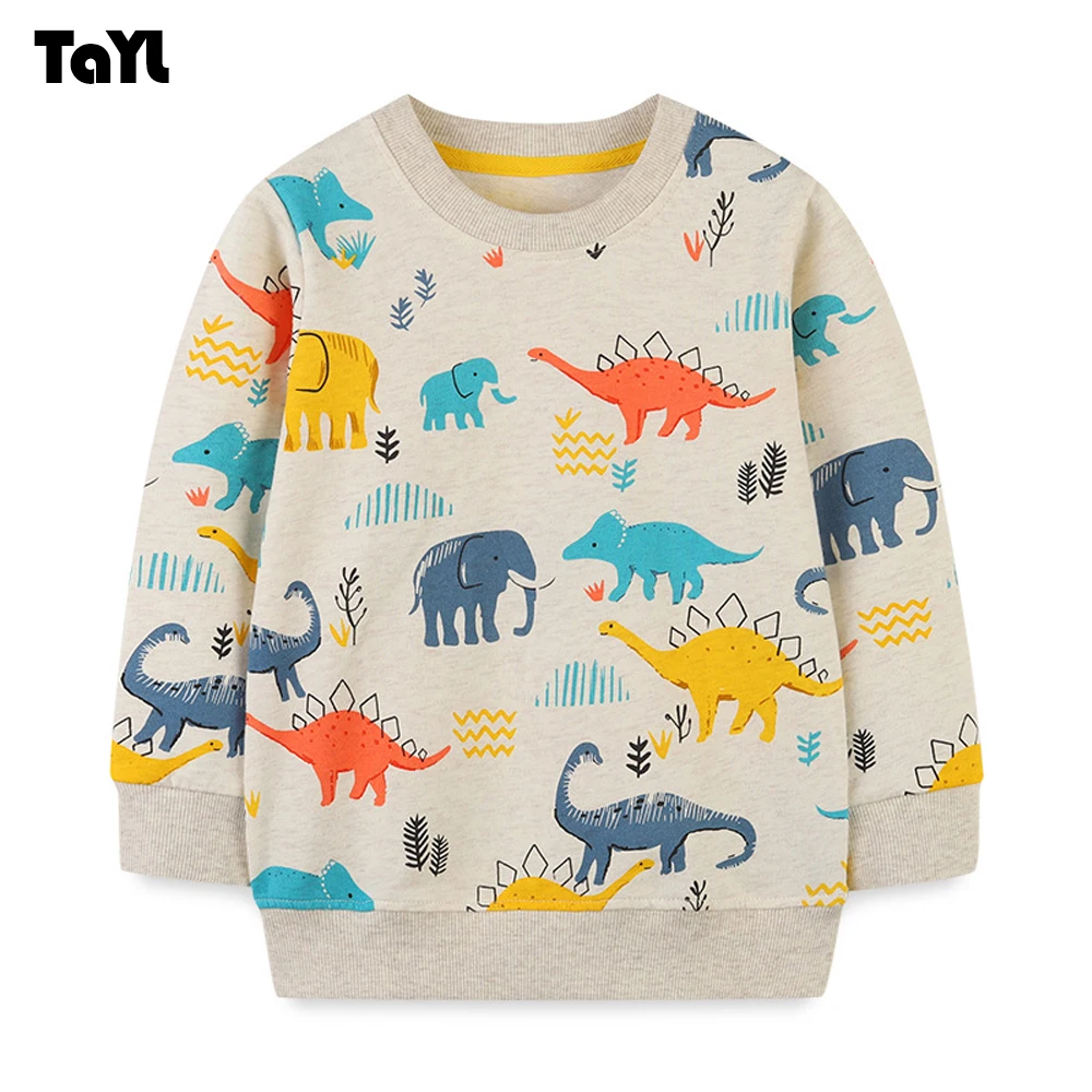 

Sweatshirts For Baby Boys 2024 Spring Cotton Cartoon O-Neck Fashion Cute Child Bottoming Shirt European And American Style Kids