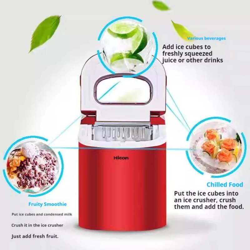 Full-automatic Small Ice Maker Commercial Tea Shop DIY Round Manual Automatic Ice Making Machine HZB-12A