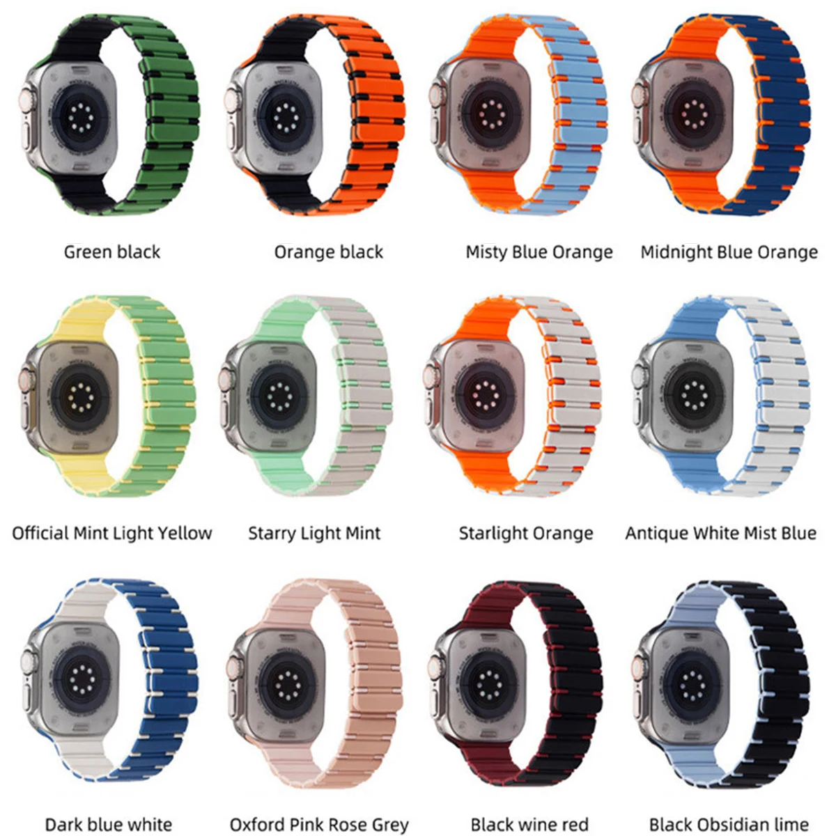 Dual-Color Magnetic Silicone Strap