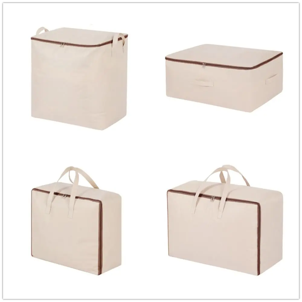 Fabric Quilt Storage Bag with Handles Foldable Folding Storage Baskets Closet Organizer Home Storage Organization 3