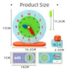 Montessori Clock for Teaching Time, Early Learning Education Clock Moveable ,Learning Resources Time Activity Set 6