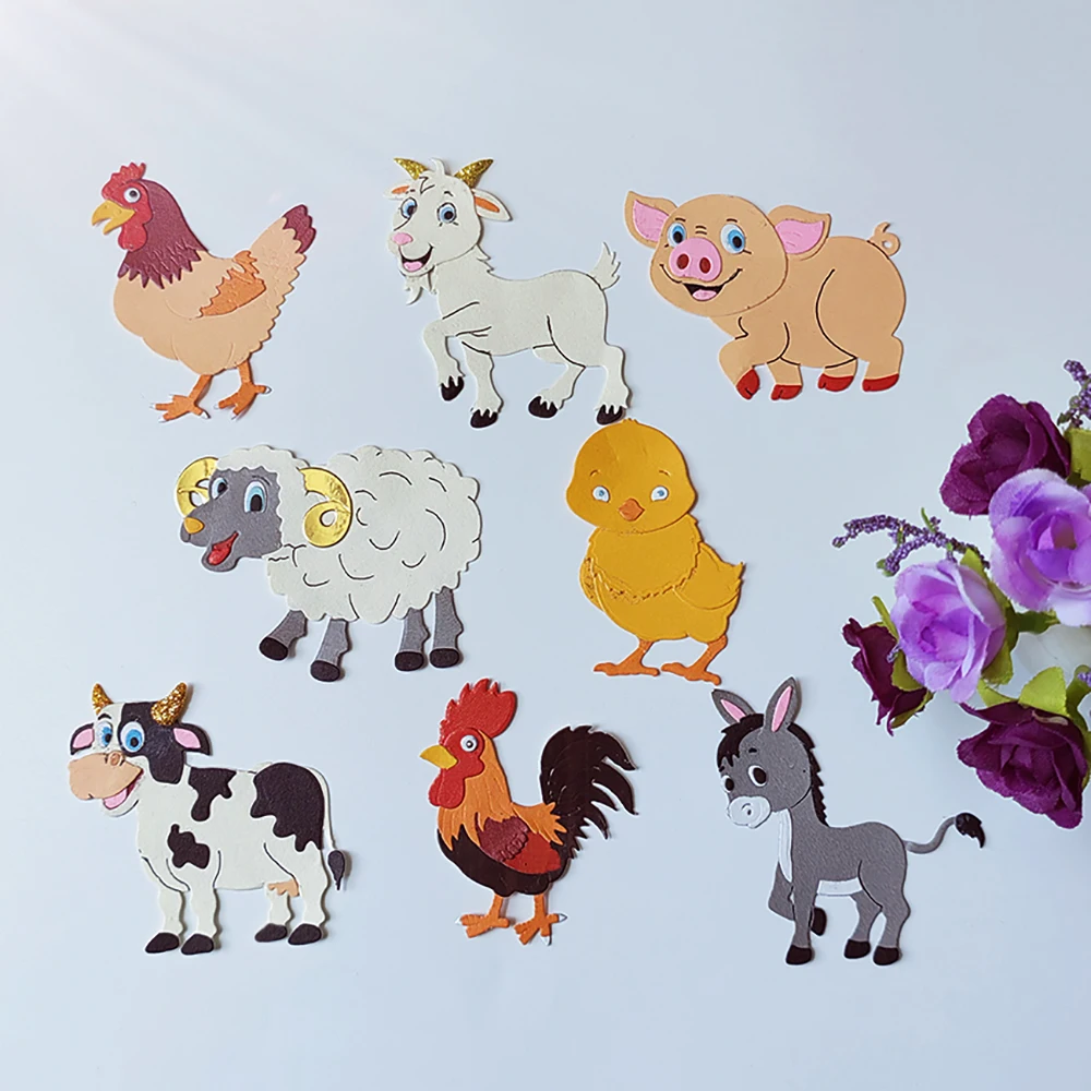 

8 beautiful animals die-cutting dies scrapbook decoration embossed photo album decoration card making DIY crafts