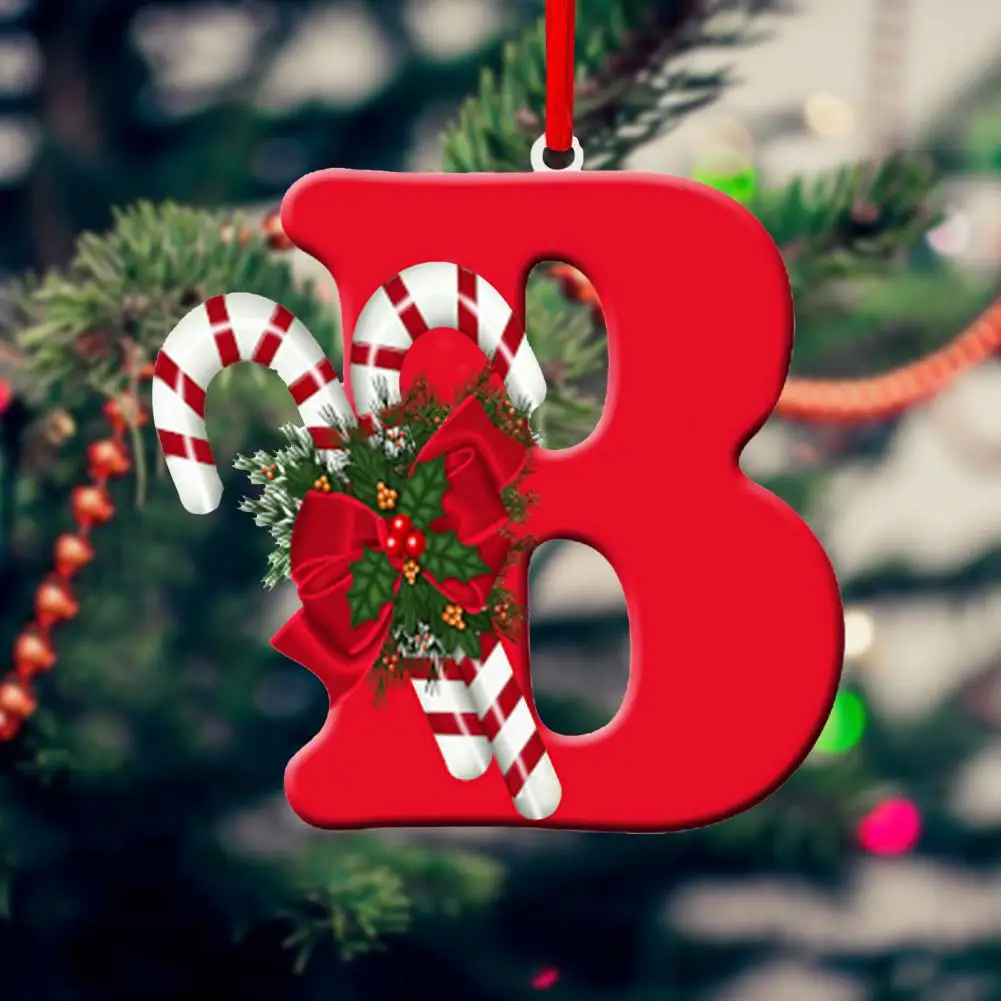 

Christmas Party Themes Vibrant Red 26-letter Hanging Ornaments with Lanyard Festive Christmas Flower Charms Holiday for New