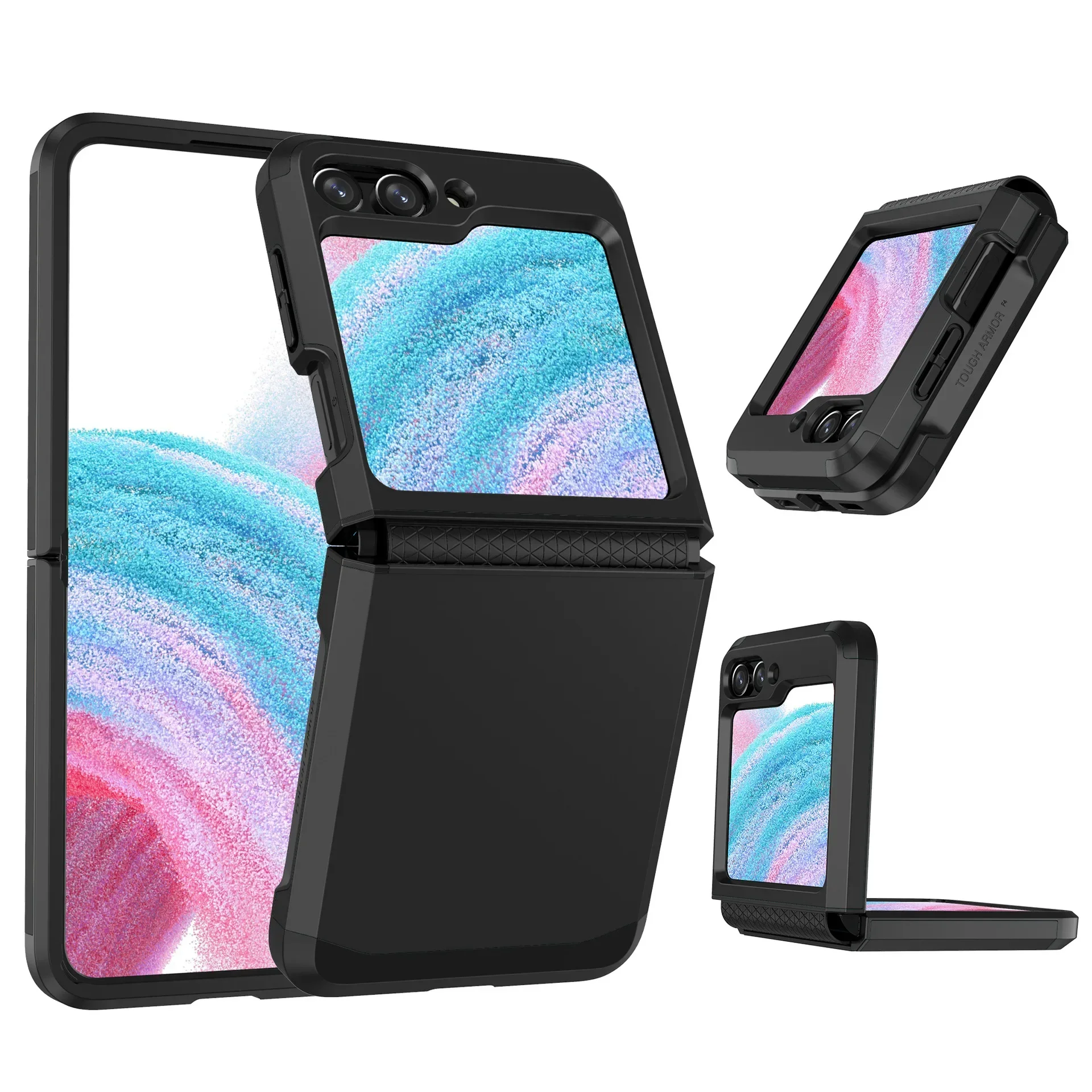 Hinge Integrated Protective Plastic Phone Case - Hard Shell Cover