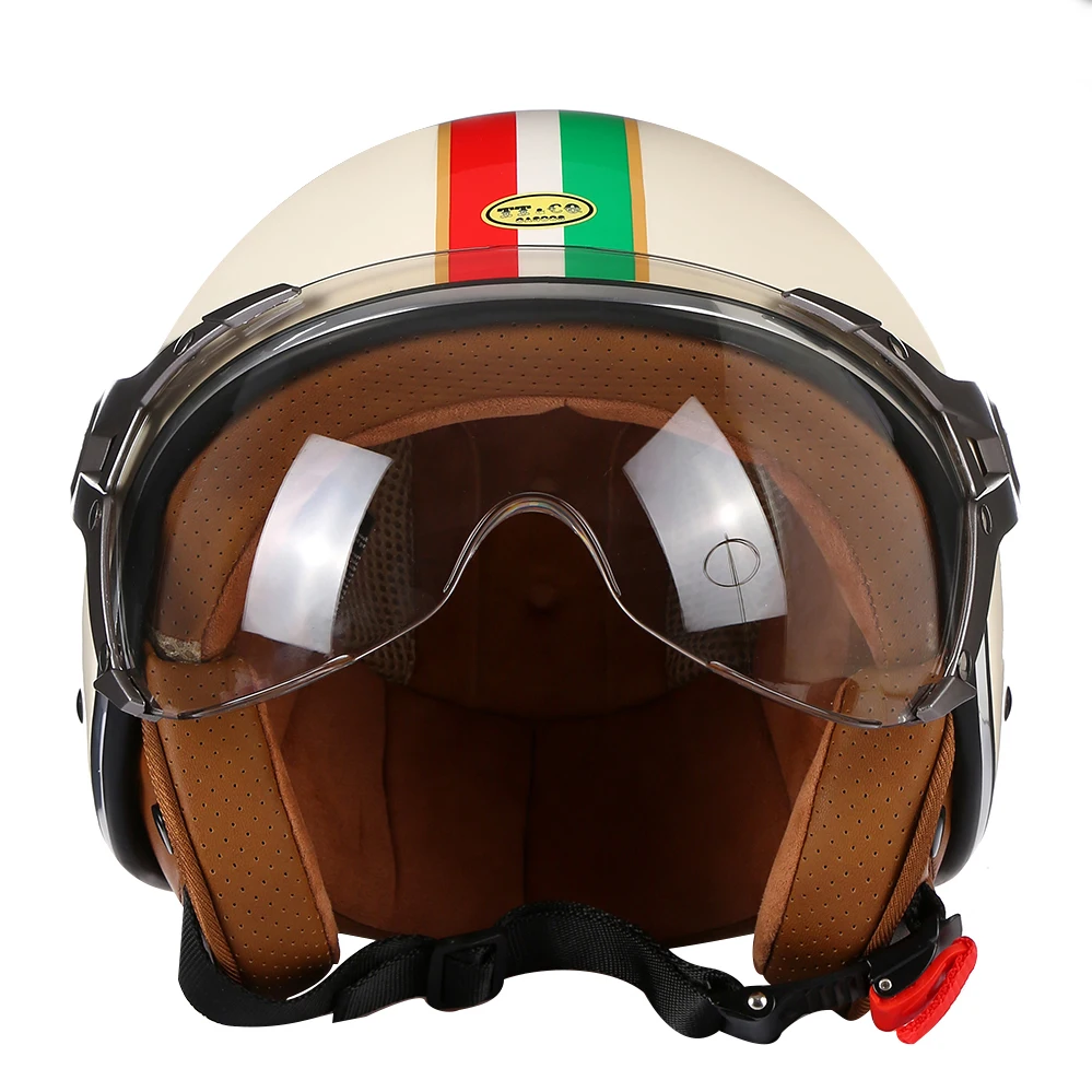 Casco Moto Professionale Stile Francia Vespa Scooter Open Face Casque Dirt Bike Casco Uomo Donna Leggero Jet Capacete