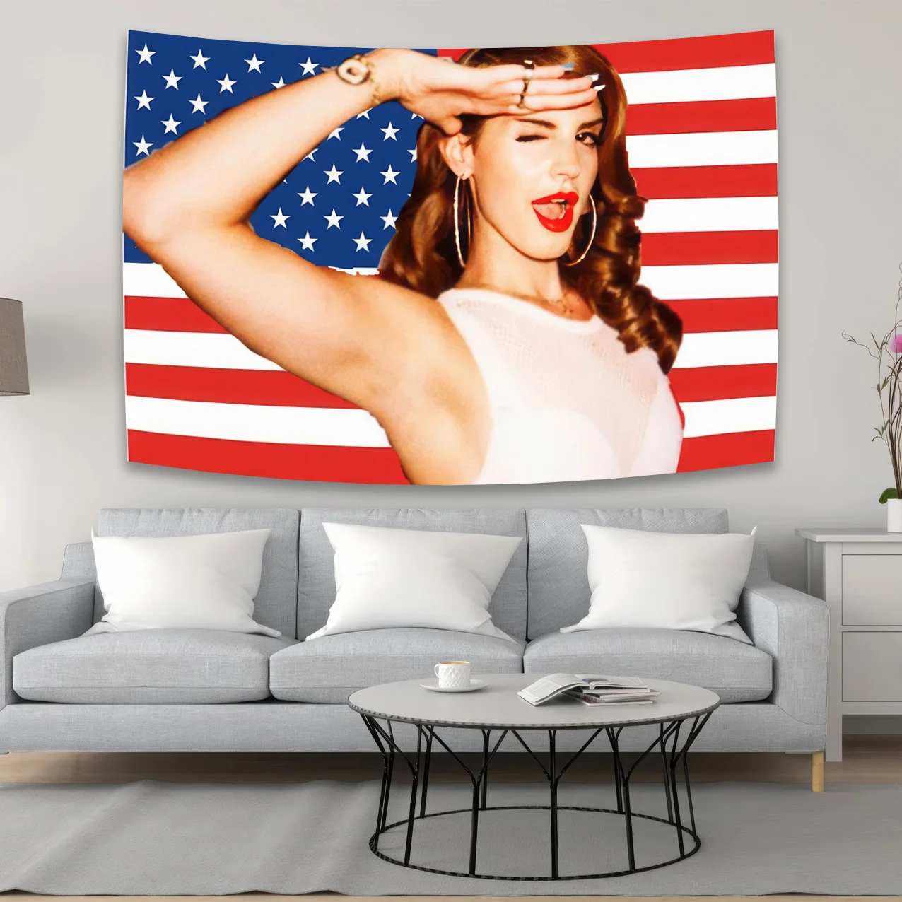 American Pop Singer Lana Del Rey Tapestry Hippie Aesthetic Wall Covering Home Décor Dormitory Hanging Cloths