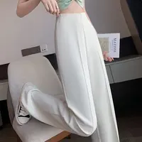 HappyLisa Summer Ladies Women Long Suit Pants Wide Leg High Waist Floor-Length Loose Pant Female Casual Chic Trousers P17 1