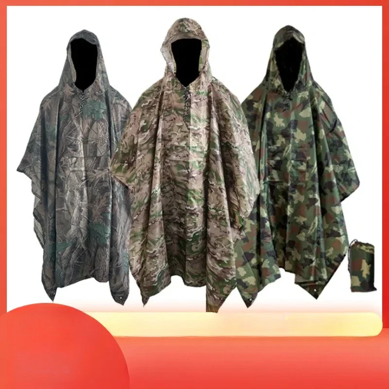 Man Military Impermeable Zipper Camo Raincoat Waterproof Rain Coat Men Raincoat Women Awning The Rain Motorcycle Poncho