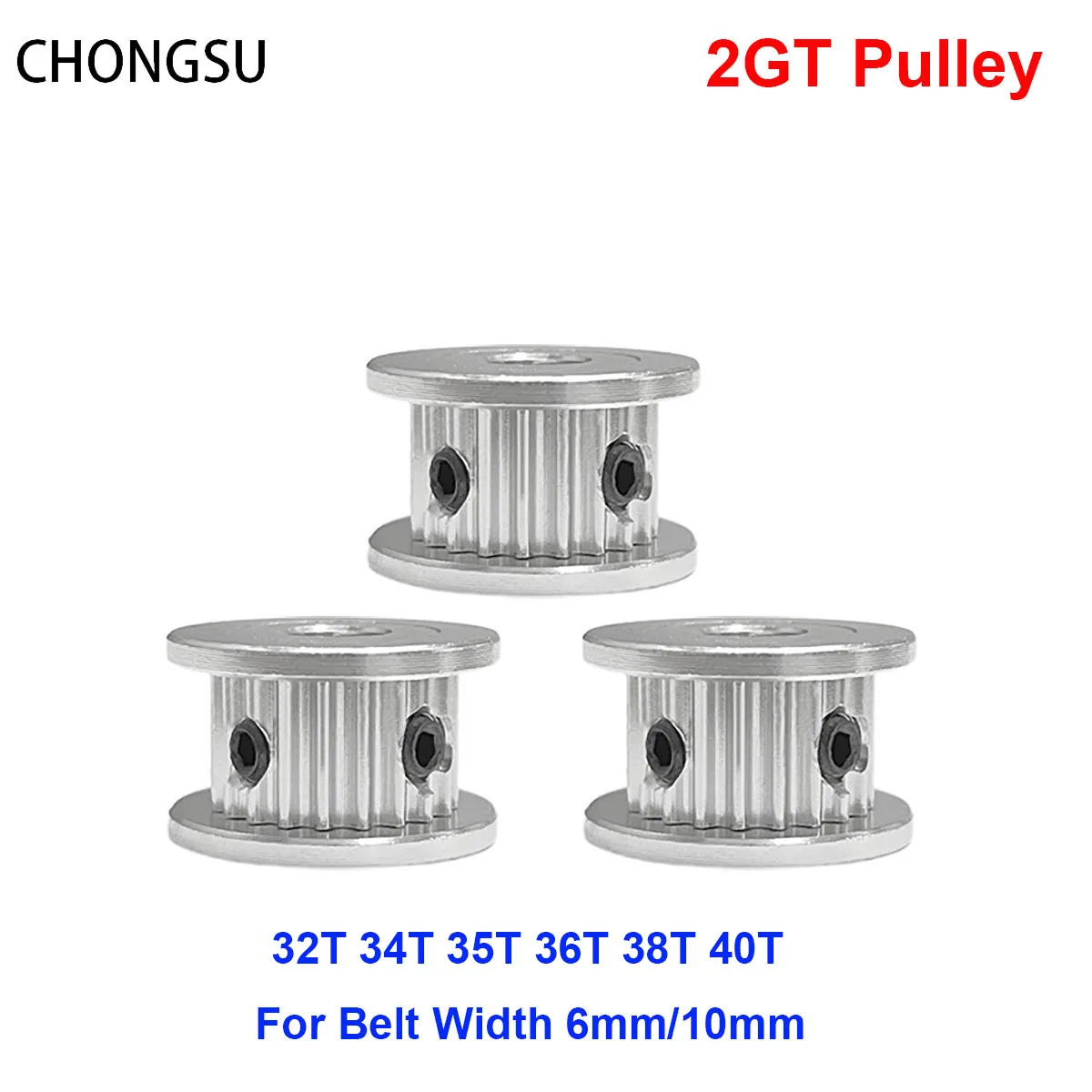 2GT Timing Pulley 32T 34T 35T 36T 38T 40T Bore 4/5/6/6.35/8-15mm For GT2 Width 6mm 10mm Timing Belt 3D Printer CNC Parts timing belt pulley timing pulley belt pulley