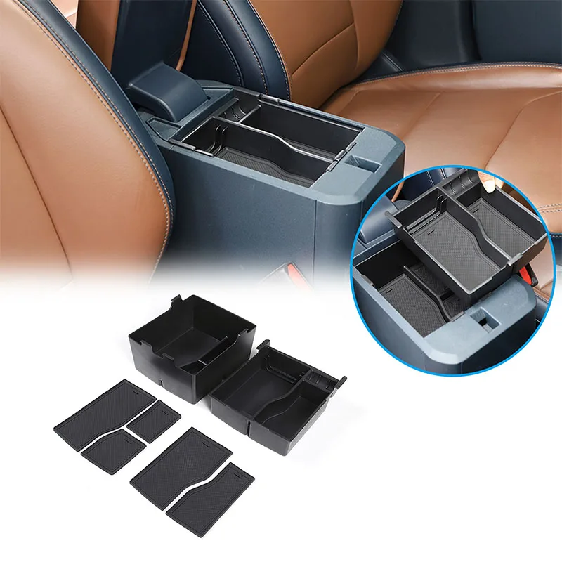 

For Ford Maverick 2022-2024 Center Console Armrest Storage Box Organizer Tray Coin Container Trim Auto Interior Accessories