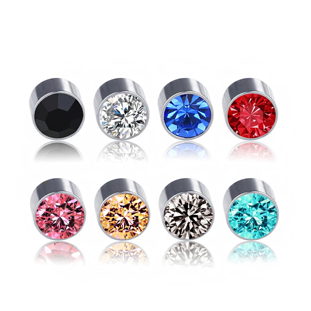 Stud Earrings Ear Clip Earrings Clip Earrings Ear Clip Ear Accessories Magnetic Earrings 1Pair Crystal Strong Magnetic Ear Stud For Women Zircon Clip Earrings Men Punk No Hole Non Piercing Jewelry Gift