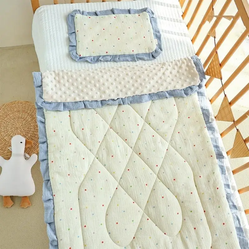 Baby Bed Pad Mattress Pad with Flat Pillow Mattress Bed Cover and Pillow 425F