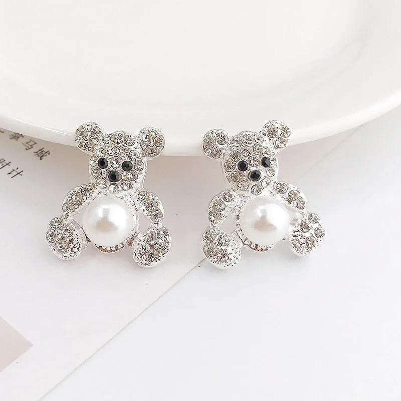 Set of 2 Glittering Gold and Silver Crown Rhinestone Pendants for DIY Phone Case Decoration