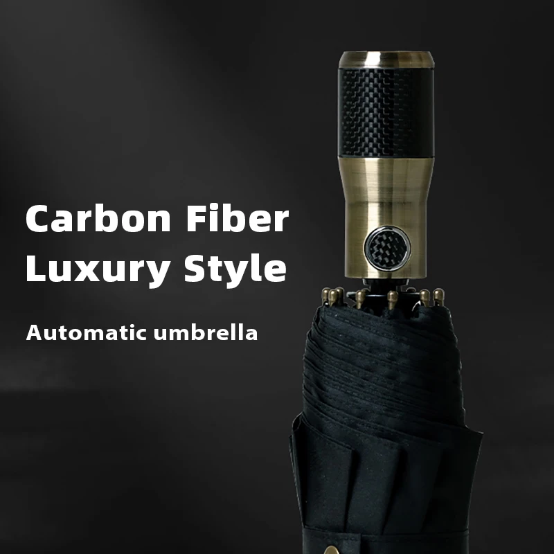 Leodauknow Big Umbrella Men Carbon Fiber Handle Folding Umbrellas