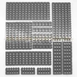 Colorful MOC Thick Bricks: Creative Building Blocks and Accessories (Dark grey 100pcs)