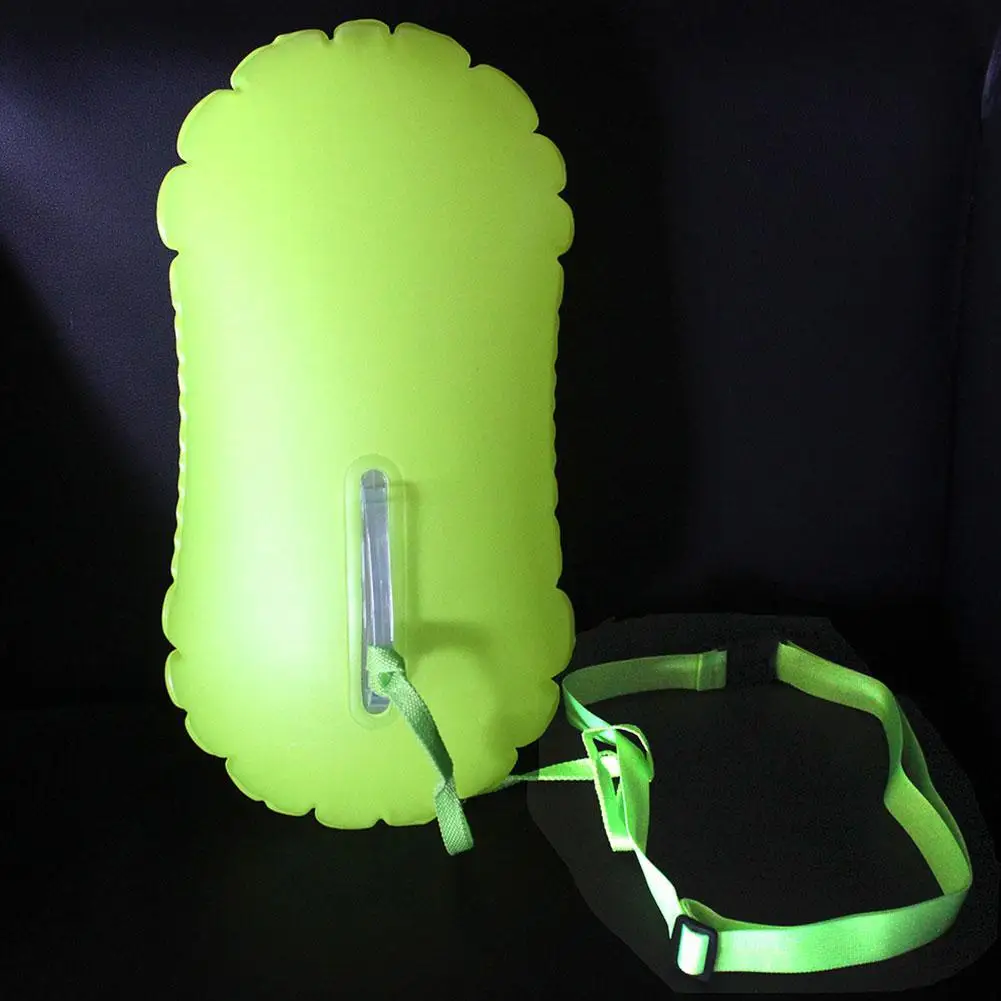 PVC High Visibility Open Water Swimming Inflatable Waterproof Bag Inflatable Air Float Swimming For Swimmers Buoy