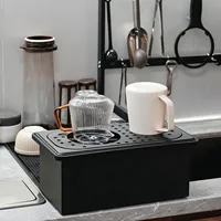 ที่ล้าง sloki kaca อัตโนมัติสำหรับโรงแรมบาร์กาแฟชานมถ้วยสีดำไม่มีช่องเปิดทำจากสเตนเลสสตีล 5