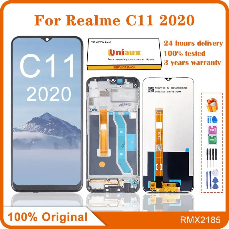 

ЖК-дисплей 6,5 дюйма для OPPO Realme C11 2020 RMX2185, оригинальный дисплей для Realme C11 2020, Замена ЖК-дисплея