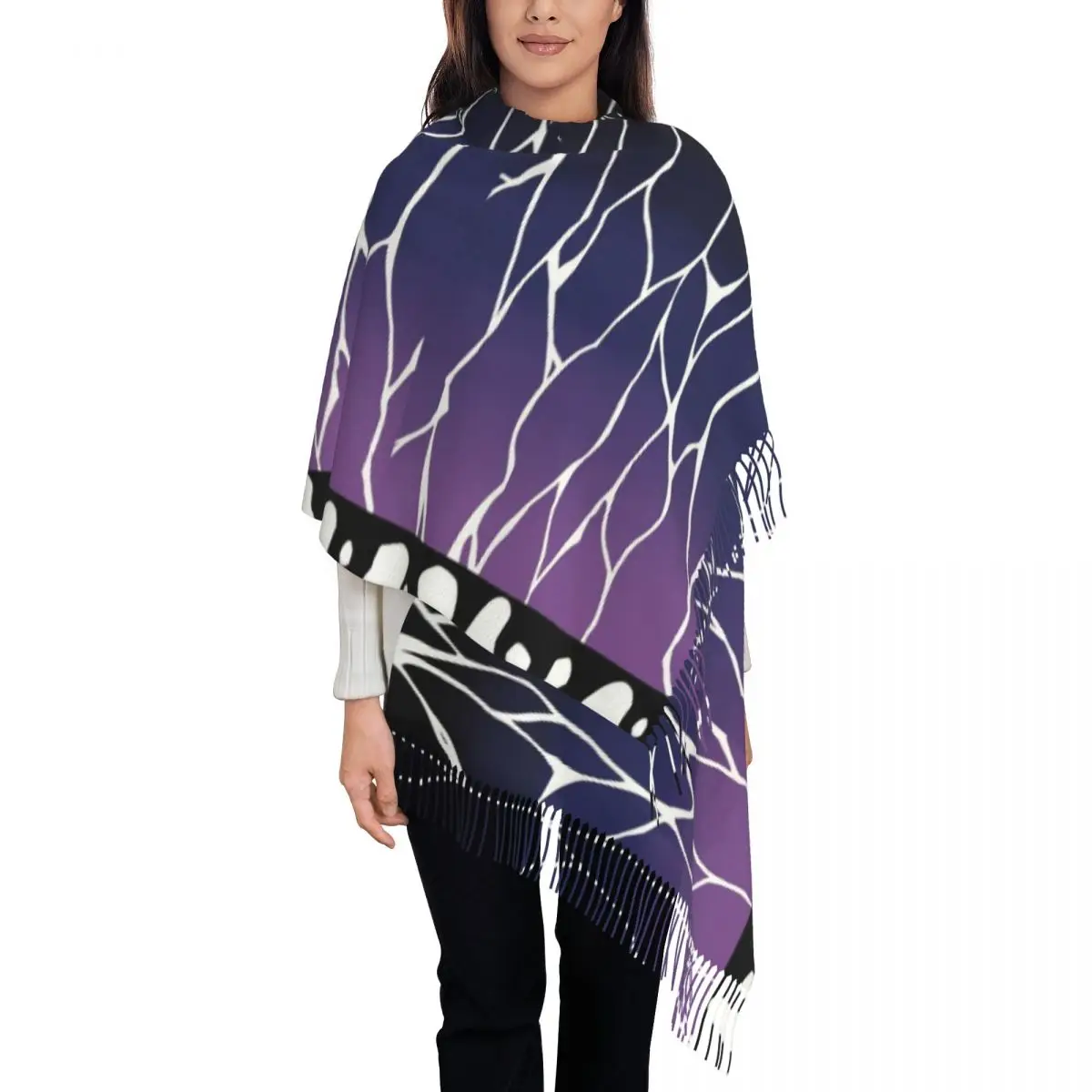 

Мужской и женский шарф, теплые мягкие шарфы с длинными кисточками в японском стиле