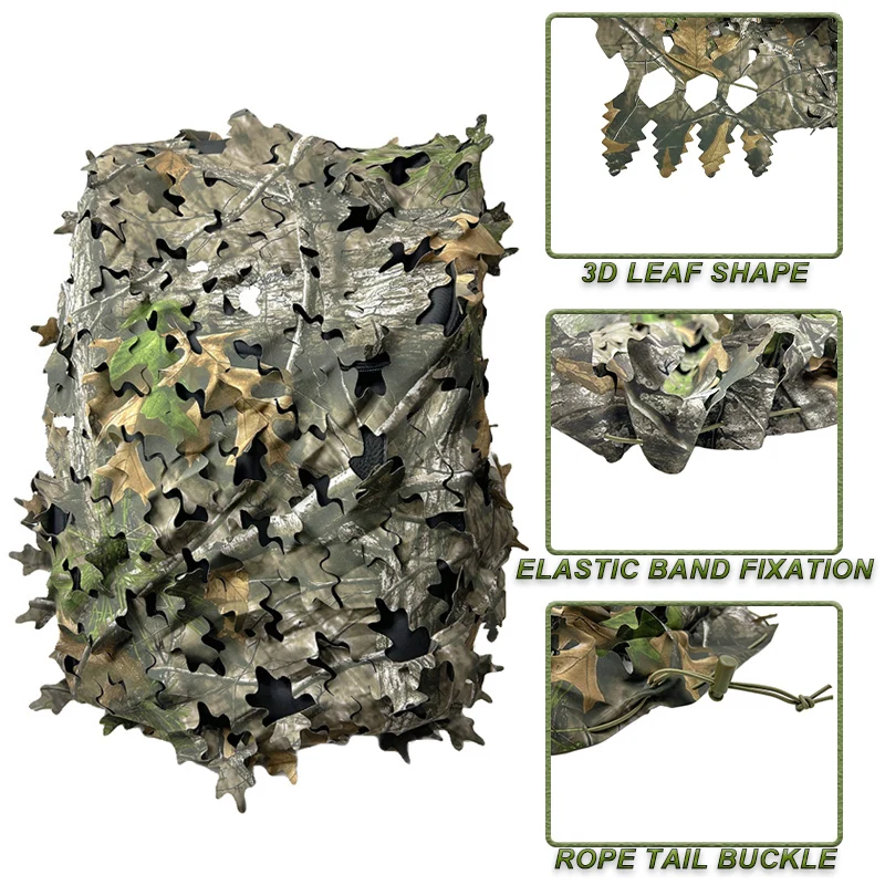 3D Bionic Leaf Shape Backpack Cover Iaser Cutting Outdoor Hunting Camo Backpack Cover Hunting Backpack Accessories 2