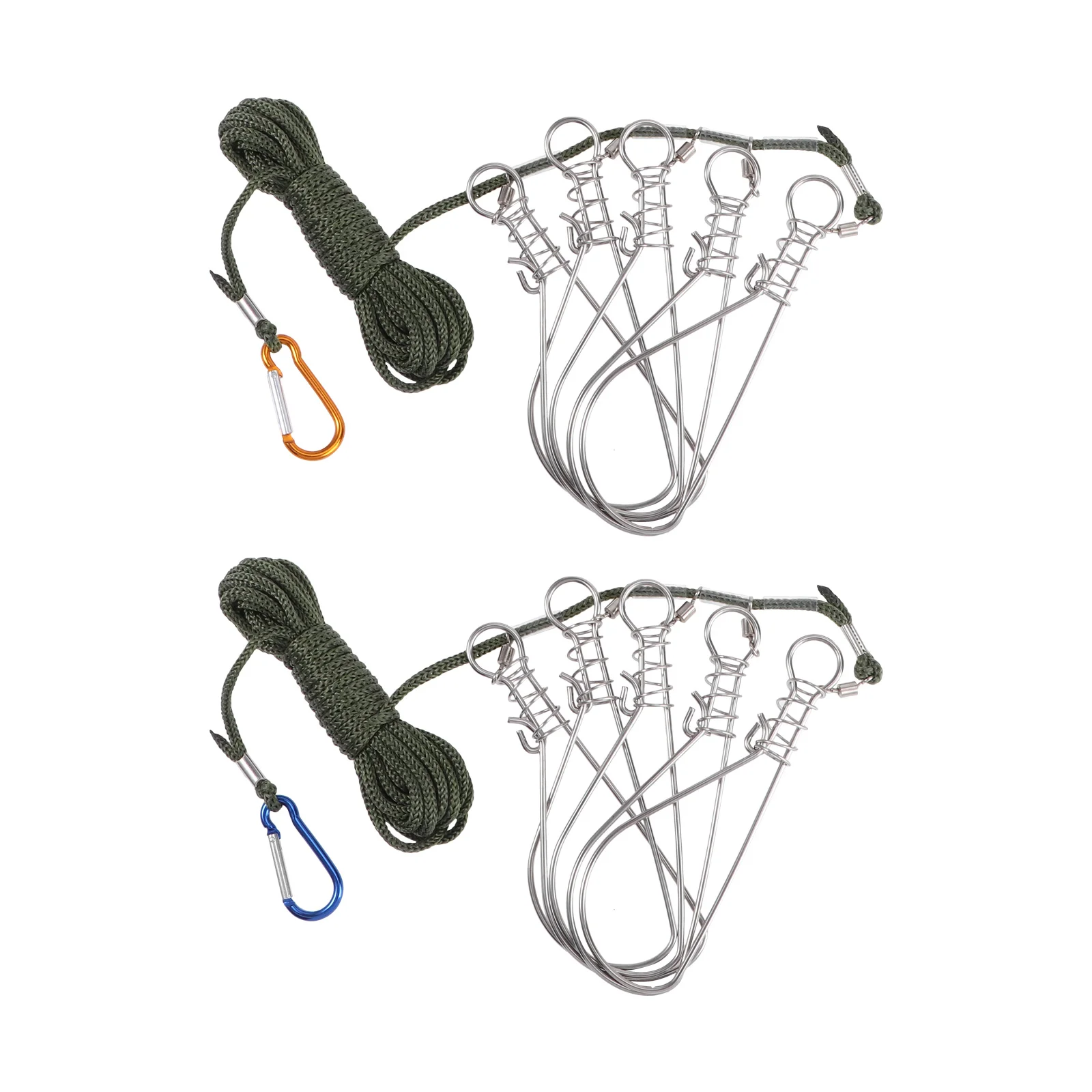 

Fishing Clip, 2 Sets with 5 Stainless Steel Snaps- Lock/ Holder for Kayak Hiking Fishing Locking Pliers