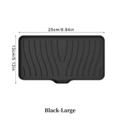 Silicone Anti-Slip Soap Tray with Drainage (Black Large)