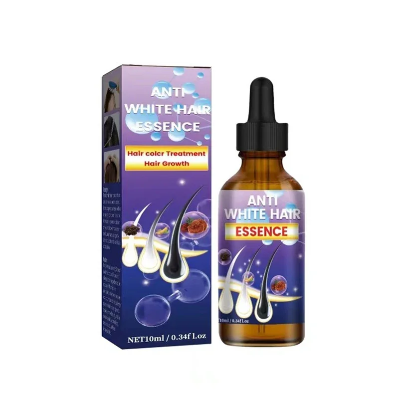 Serum perawatan rambut abu-abu produk nutrisi perbaikan warna alami putih ke hitm Perawatan Rambut rontok Pria Wanita