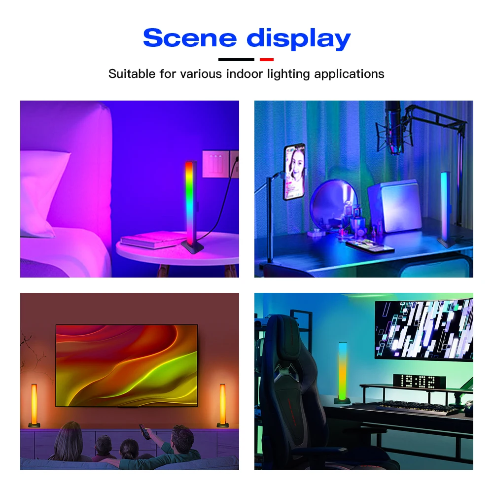GLEDOPTO WLED 라이트 바 디지털 RGB IC 컬러 LED WiFi APP Alexa EchoControl DC5V USB 마이크 음악 모드 DIY 동적 조명