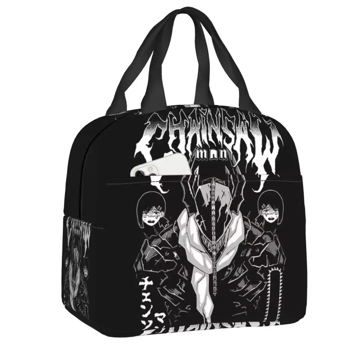 

2024 New Chainsaw Man Higashiyama Insulated Lunch Bags Animated Manga Portable Cooler Thermal Food Lunch Box Work School Travel