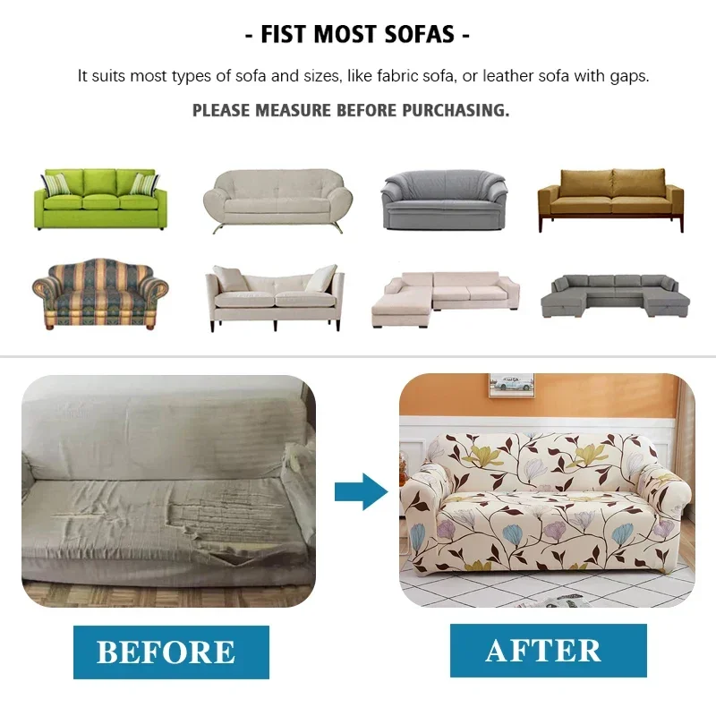 Printed Sofa Slipcover Stretch Sofa Covers for Living Room Pets Kids Chair Couch Cover I shape Corner Sofa  Anti-cat scratch 4