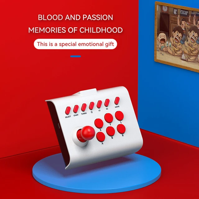 Potable Joystick 3 Connection Modes Arcade Stick Controller Sensitive Precise Support Turbo Serial Sending for Switch/PS4/PS3