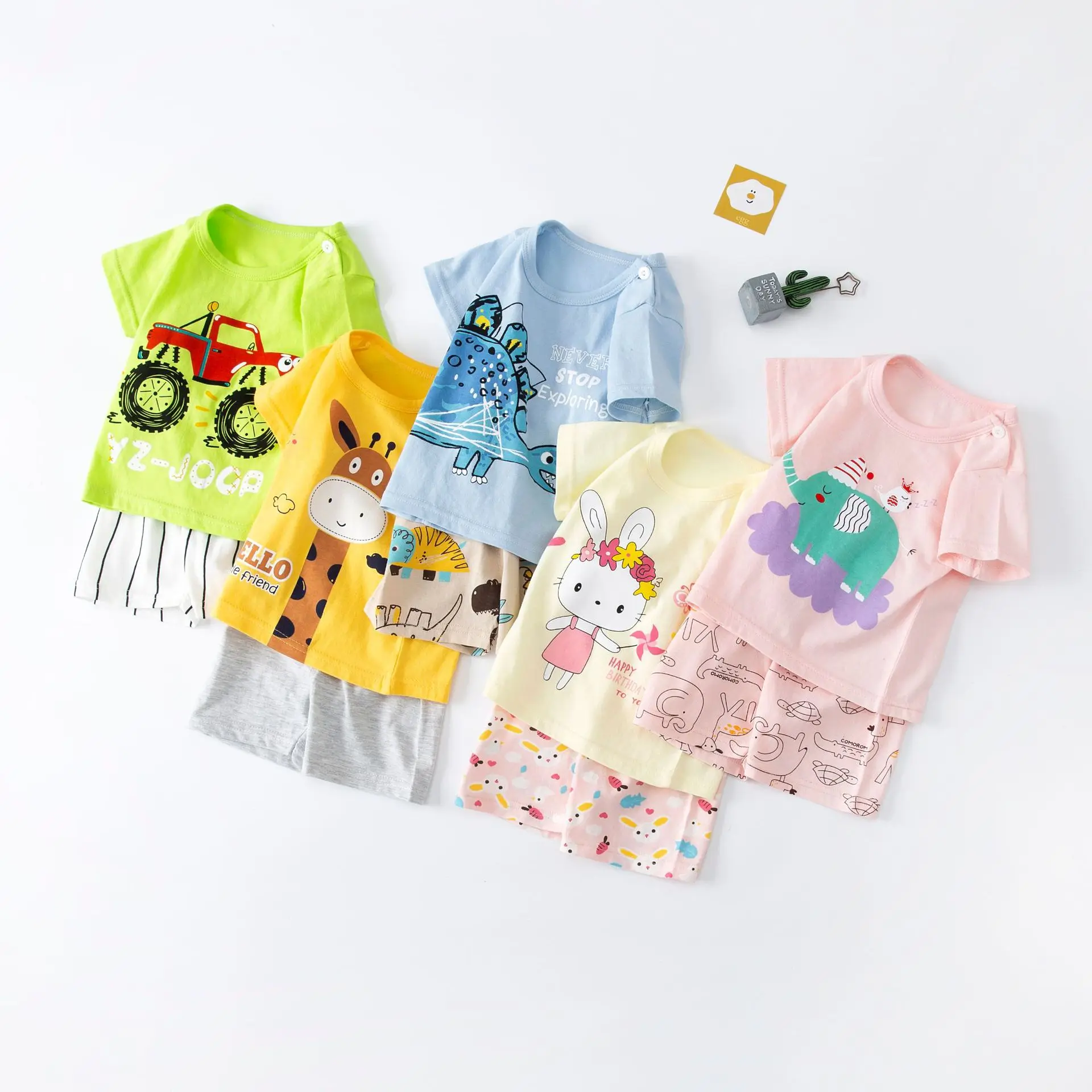 2022 Girls Boy Clothes Clothing sets Kids Wear 2pc Carton 6M to 6T
