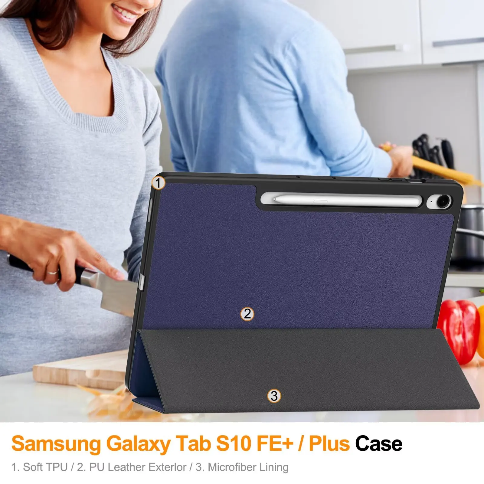 Premium Tri-Folding Stand Cover with Pen Slot and Magnetic Closure