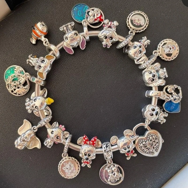 2024 new charms disney pure  plata 925 Stitch Beads Suitable for original silver 925 charm bracelet Jewelry gift 3