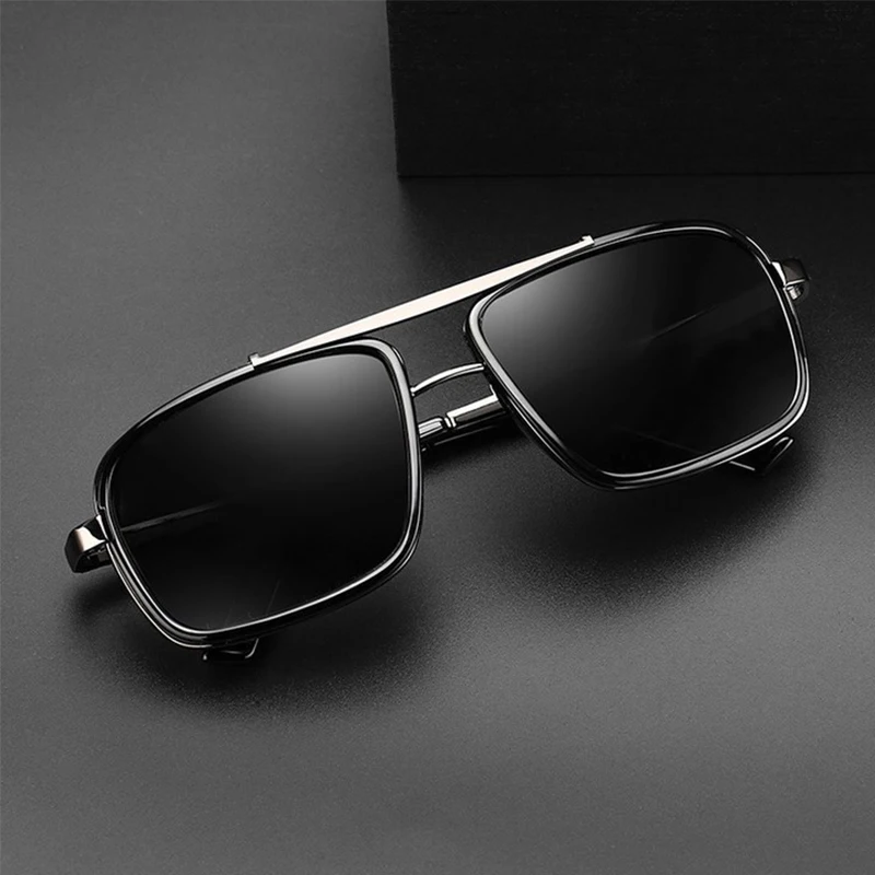 Car Sunglasses 1/2/3PCS Stylish Retro Thickened Double Beam Punk Men's Metal