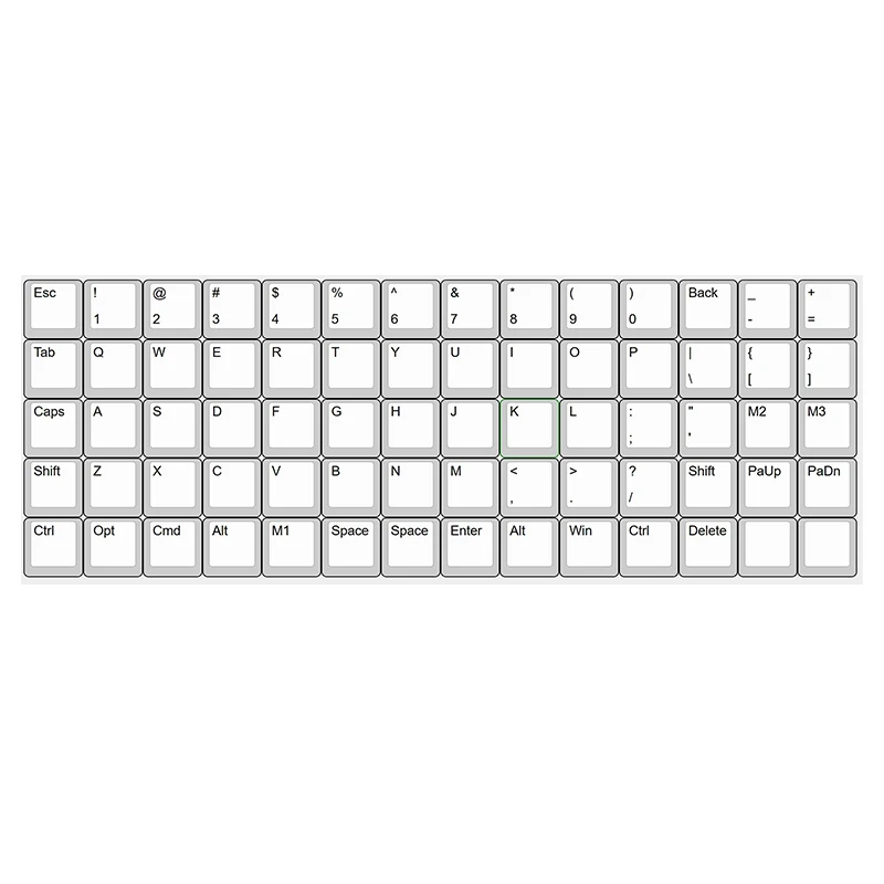 70Key Chocfox CFX PBT Keycaps Set Black White Transparent Ultra Thin Low Profile 1u Keycap for Kailh Choc V1 Mechanical Keyboard