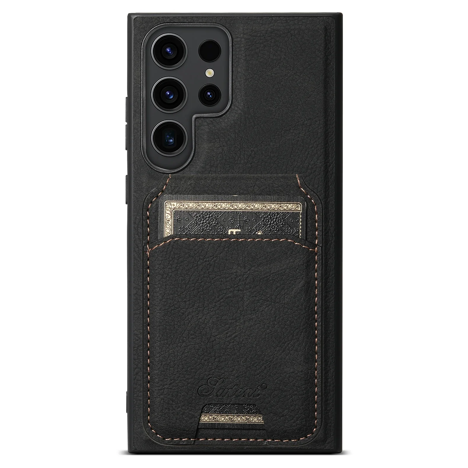 Deluxe Leather Wallet Phone Case with Magnetic Pocket and Wireless Charging Capability