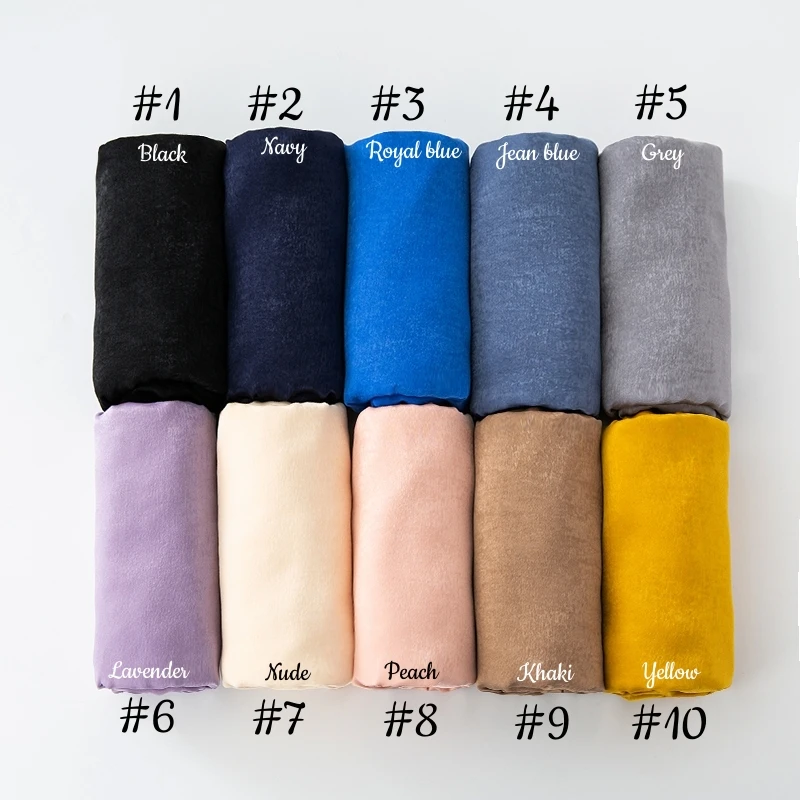 Scarves for Muslim Women Velvet Winter Scarf Medina Silk-like Hijab Two Different Sides Scarfs Luxury Brand Designer Bufandas 2