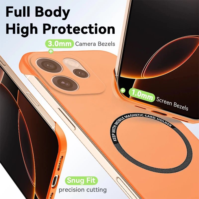 Ultra Thin Frameless Magnetic Case - Super Light Matte Hard Cover with Back Bumper Skin