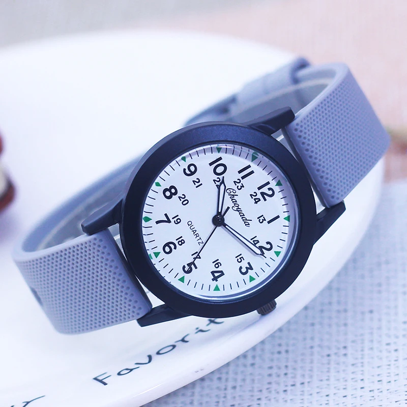2025 New Style Children Boys Girls Simple 24 Hours Luminous Hands Sports Silicone Strap Watches Jelly Colors Quartz Wristwatches 5