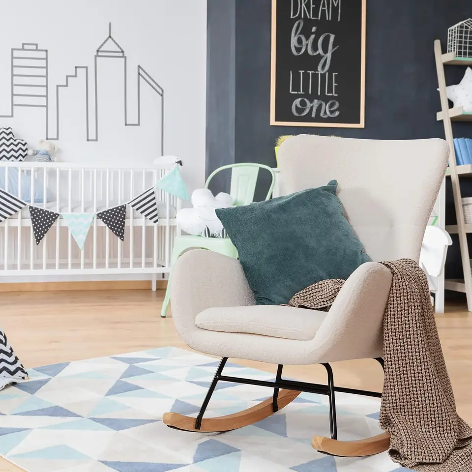 White Glider Recliner PrimeZone Rocking Chair For Nursery Glider