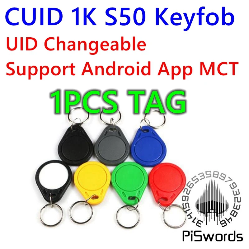 1PCS CUID GEN2 UID Changeable keytag NFC Keyfob Block0 Mutable Writeable Key tag For MF S50 1k 13.56Mhz Support Android App MCT