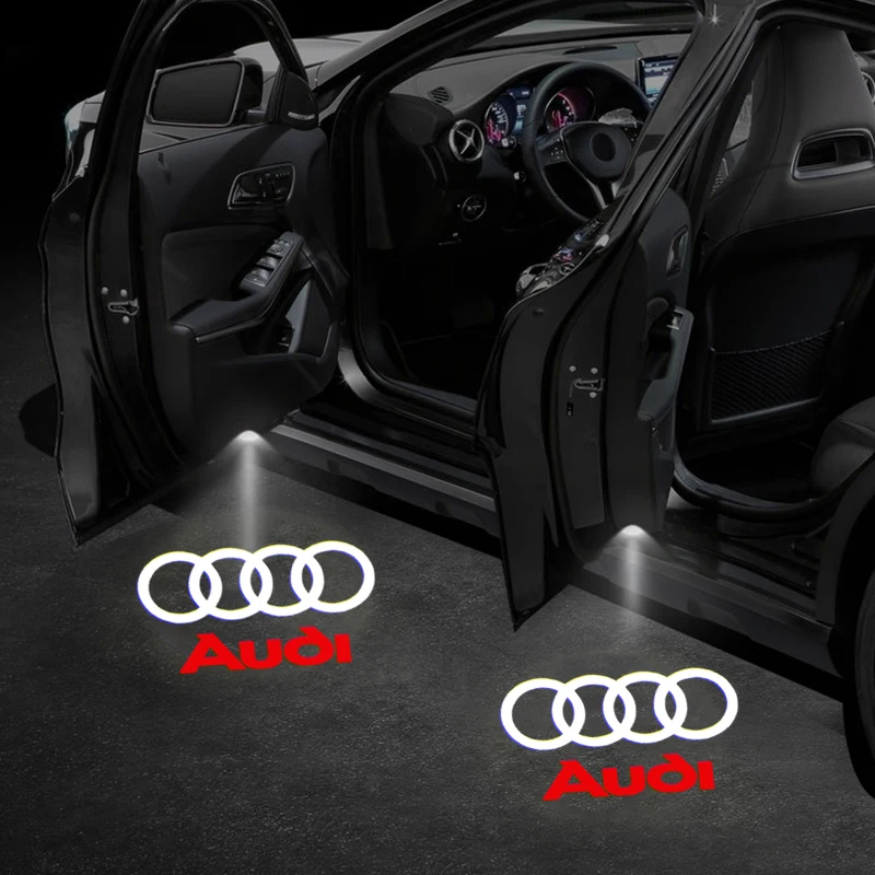 Led 자동차 문짝 라이트 환영 프로젝터 로고 고스트 섀도우 램프, 아우디 S라인 RS TT A3 A4 A5 S4 S5 S7 Q3 Q7 C6 B7 액세서리, 2 개