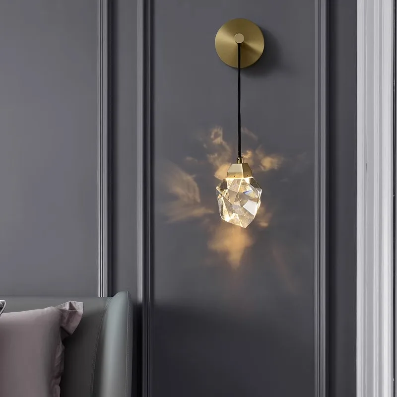 

Wall Light Indoor Modern Minimalist K9 Crystal Gold Wall Lamp Bedside Table Led Decorative Book Lamp Design Wall Art Sconce