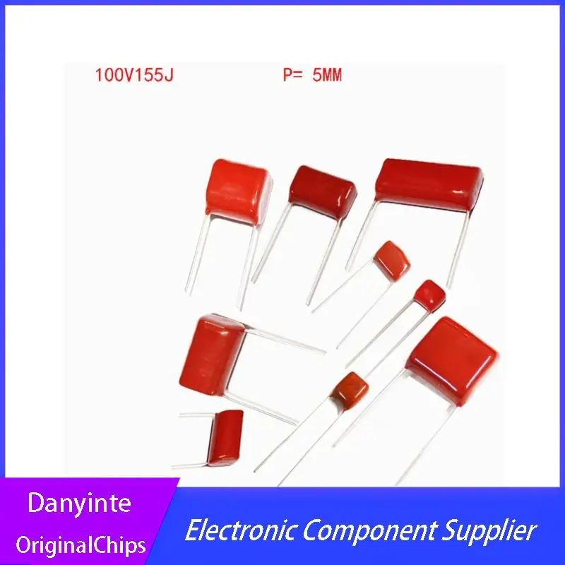 

NEW 10PCS/LOT CBB 100V155J 1.5UF Pitch 5MM 155J 100V CBB Polypropylene film capacitor